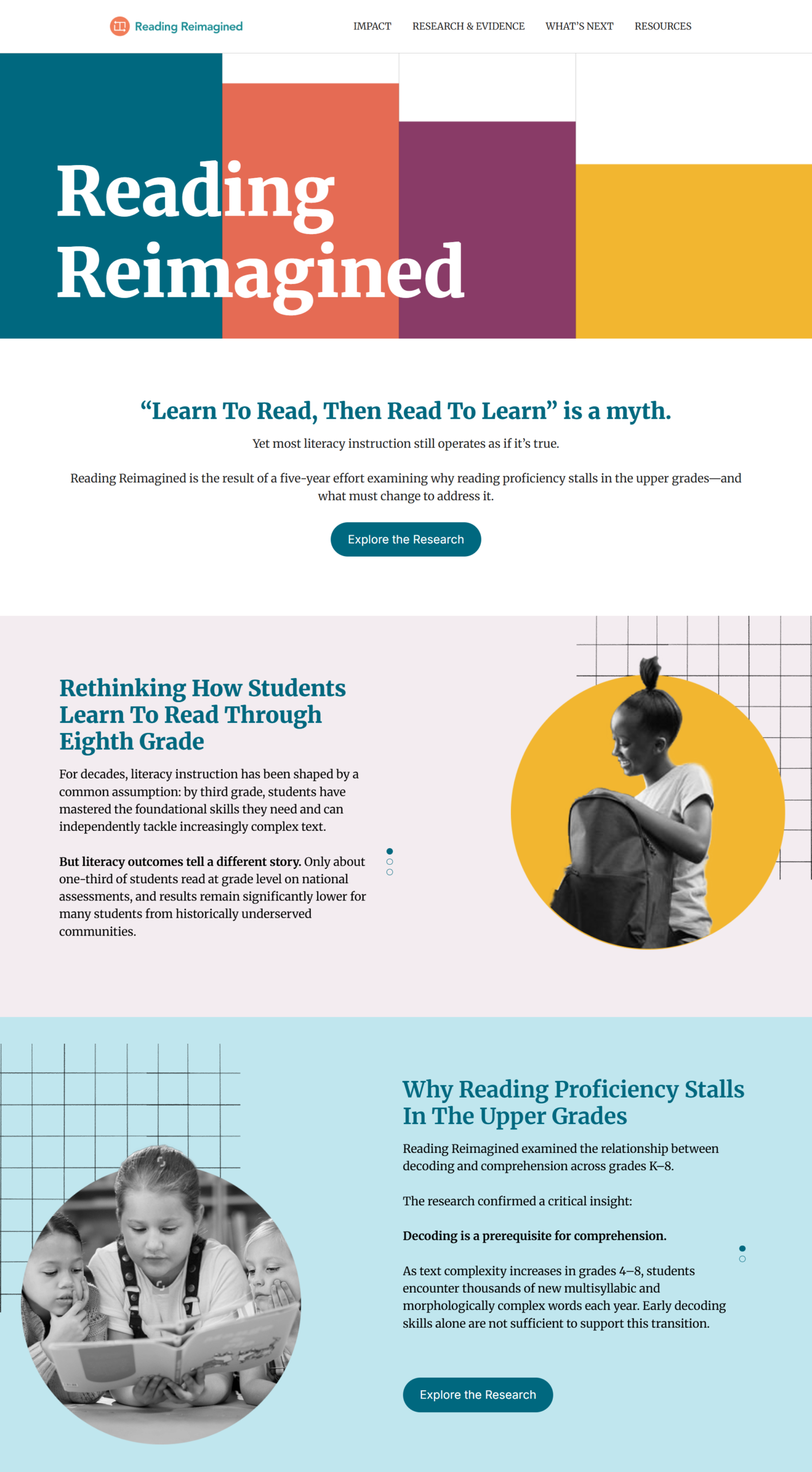 Reading Reimagined independent website homepage